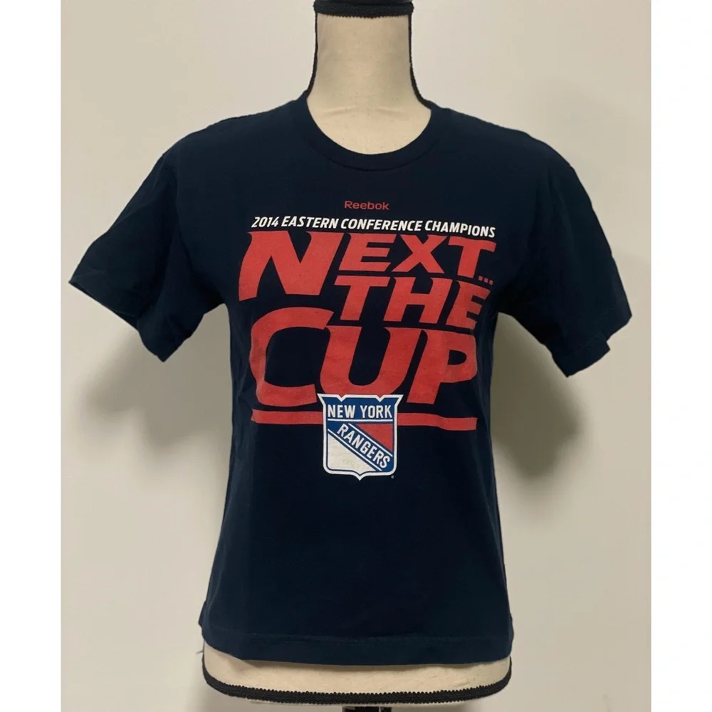 Kids Reebok NY Rangers 2014 Eastern Conference Championship T-Shirt Blue Size M - Picture 2 of 6
